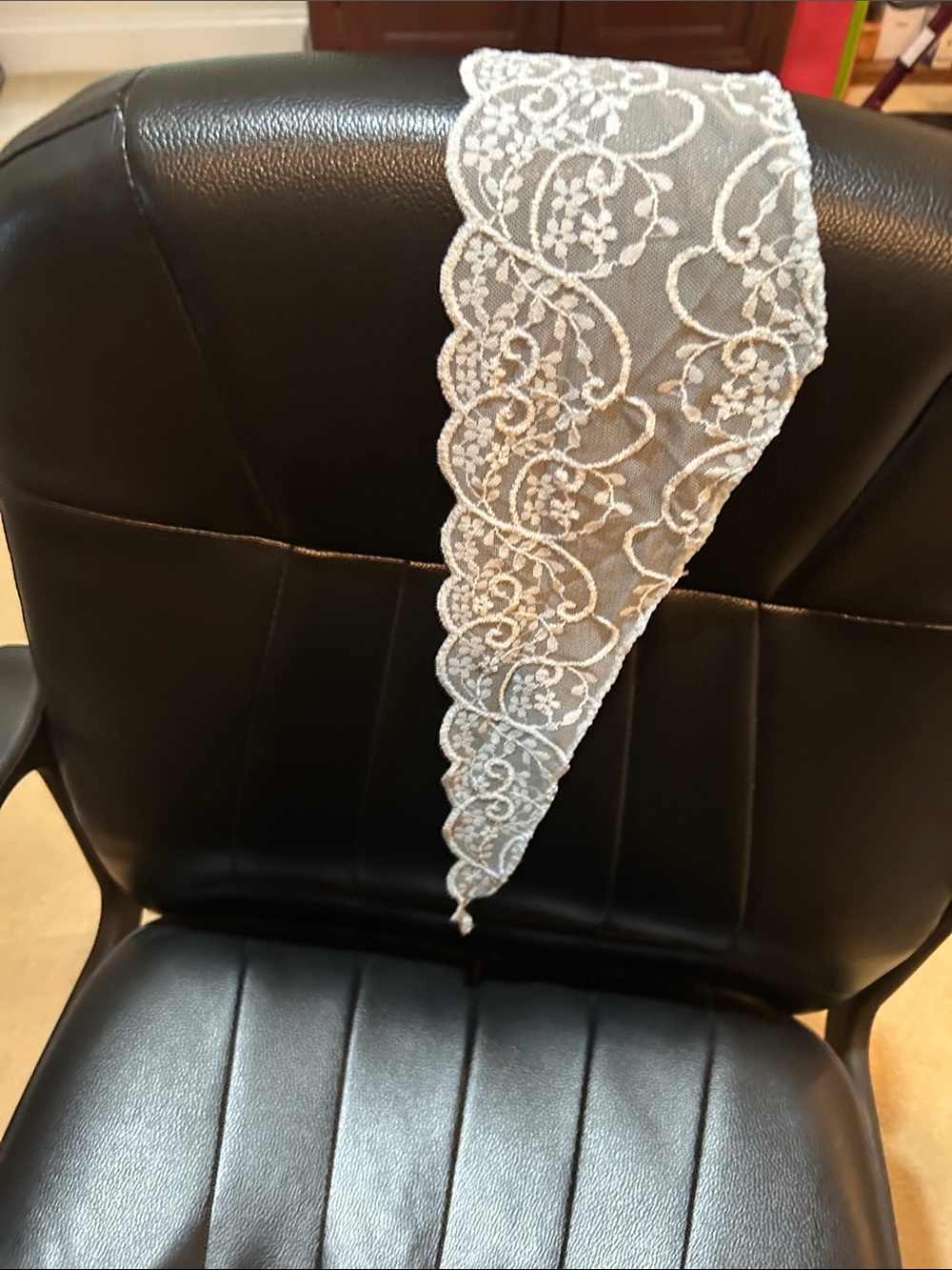 Delicate Light blue Embroidered Lace Scarf Accent